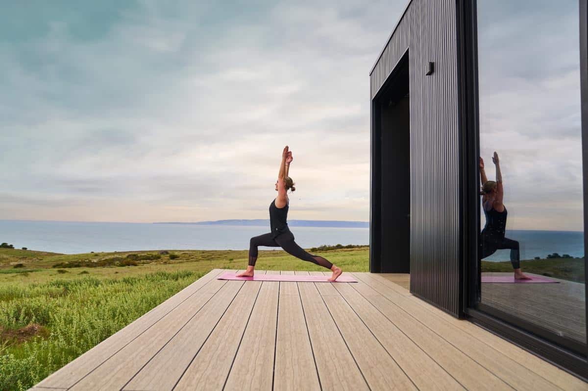 Private yoga experience at CABN Kangaroo Island accommodation