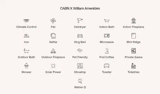 cabn x william amenities